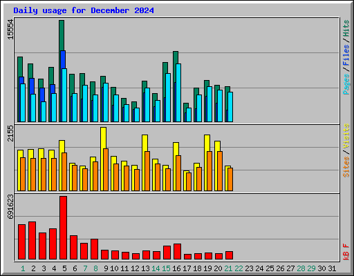 Daily usage for December 2024