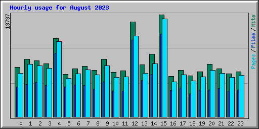 Hourly usage for August 2023